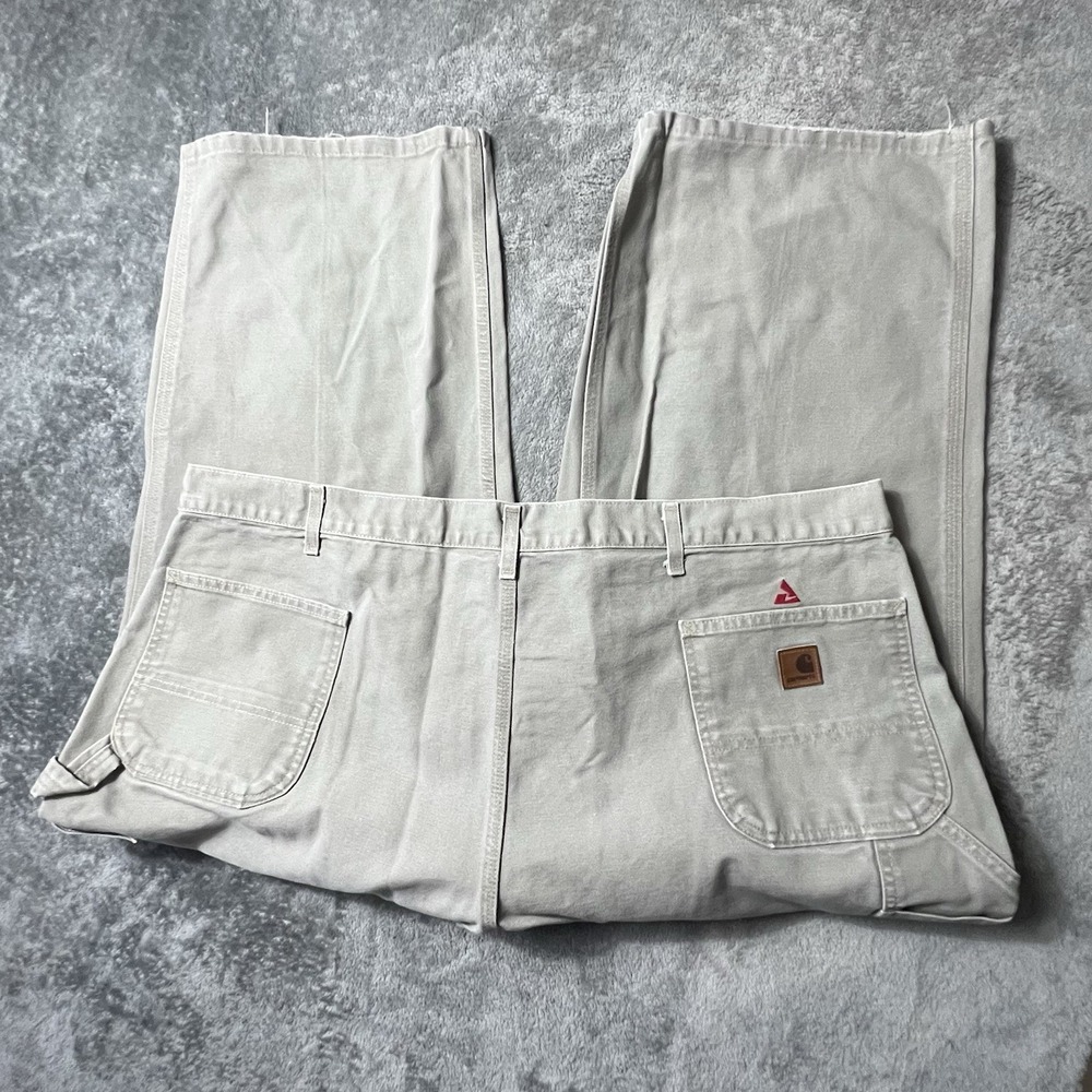 Carhartt Khaki Tan Original Loose Fit Cotton Work Carpenter Pants Men's 48X30